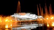旅游-布达拉宫广场上的彩色音乐喷泉