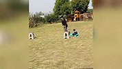 幼儿园亲子比赛，爸爸一秒弹射起步把儿子落下了，现场逗笑众人