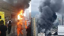 英国伦敦一处地铁站突发爆炸：火焰翻涌上窜，黑烟滚滚遮天蔽日