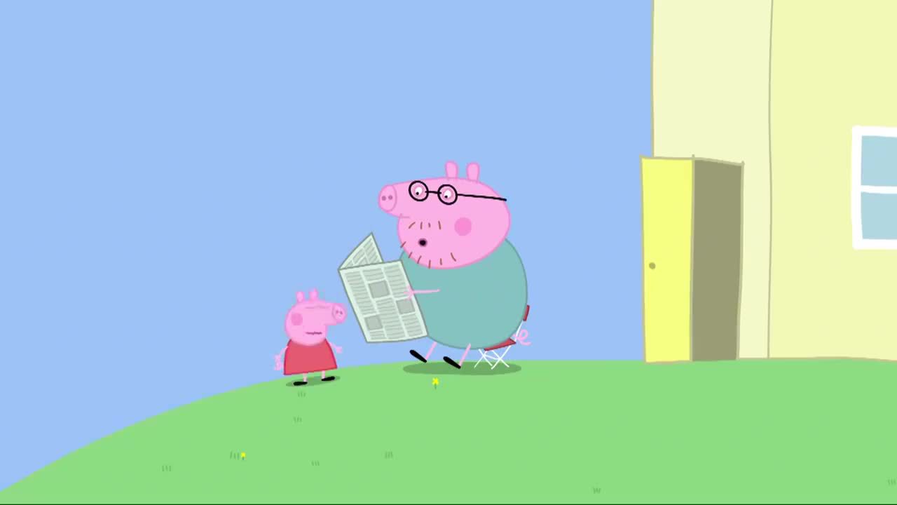 小猪佩奇:猪爸爸发出奇怪的声音,佩奇也想学吹口哨,太可爱了!