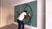师傅打造出一款独特的背景墙，成品确实漂亮