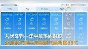 【北京】今日入伏北京最高气温33，周末闷热持续