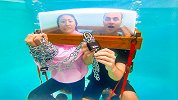 美女挑战水下逃生！成功就能拿走10万美元，真有那么简单？