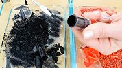 黑色VS红色彩妆史莱姆、口红、闪粉给透泰染色，无硼砂，治愈