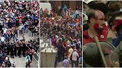 民众排长队送别马拉多纳，悼念现场狂热粉丝围住警察，爆发冲突