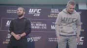 UFC238媒体日对视集锦 塞胡多扮演魔术师挑衅莫拉斯