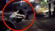 暴雨侵袭东莞 两人深夜在街上直接被大水冲走