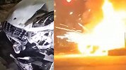 佛山一保时捷连撞4车致2死1伤：被撞小车遭火光吞没后火花四溅