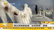 烟台滨海景区现“冰封铁索”奇观