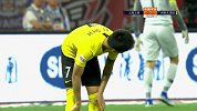 保利尼奥边路过顶长传 韦世豪拿球1V1内切攻门高出