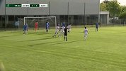 U16国足李钧鹏接角球传中头球吊射破门