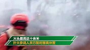云南丽江突发山火 火头高达10余米扑火参战人员被迫撤回