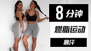 姐妹花健身课：8分钟燃脂运动 快夏天了一起来减肥吧