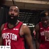 碎碎念！哈登绝杀后仍难平复 球员通道内霸气十足