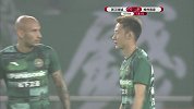 浙江绿巨人单兵作战 门前左脚怒射稍稍高出