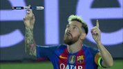 欧冠-1617赛季-小组赛-第1轮-第3分钟进球 巴塞罗那梅西接内少秒传劲射球门右上角破门-花絮