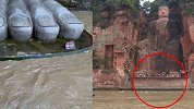 直击洪水过境四川乐山：1949年以来江水首次淹至乐山大佛脚趾