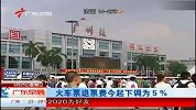 火车票退票今起下调为5％
