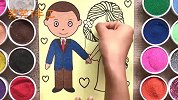 沙画结婚的新娘和新郎，做法简单成品很漂亮，创意手工DIY