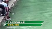 3岁儿童失足掉进大龙潭不断挣扎扑腾 岸上男子跳水将其托举救起