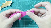 可爱的3D立体折纸海豚，虽有一点儿的难度，但成品很漂亮哦