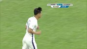 延边弧线！ 金波45度任意球直接旋向辽足球门后角