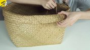 用收纳筐做出超流行草编包