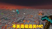 MC玩家挑战通关MC，游戏过程中不关透视，矿物比木材容易找到