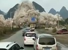 广西柳州一山体突发崩塌？施工方：爆破石灰岩石山引发