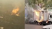 河北一煤气罐运输车起火司机开至空旷处 致15人受伤