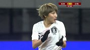 韩国女足连续传导造杀机 余珉智倒地射门被王诗朦稳稳拿下