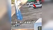 大货车行驶中失控撞跑小货车，路边饭店被撞废，路人：小货车司机被甩出