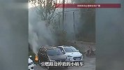 男子手欠点柳絮“点着玩”，火势1分钟内失控引燃路边小车，已被移交公安机关处理
