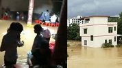 湖南江华县遭特大暴雨袭击已致5人失联 有村民在积水中办酒席