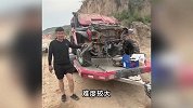越野车从山坡冲下翻转540度当场报废，车主鼻梁骨折
