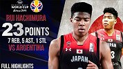 八村塁热身赛战阿根廷23+7+5集锦 全能表现+暴扣频频