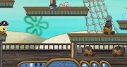 游戏海绵宝宝出发去寻宝，一堆炮弹攻击过来