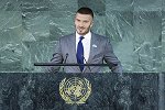 贝克汉姆出席联合国高级别会议 庆祝世界儿童日并发表主旨演讲