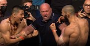UFC267对视仪式全程：李景亮杀气外露 胡耀宗“高人一等”
