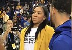 站起来比小学生还高壮！WNBA球星帕克带女儿观看勇士比赛