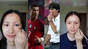 炸裂朋友圈！美女球迷彩妆化身C罗+勒夫
