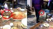 火锅店有老鼠从二楼掉顾客桌上，店员徒手抓住踩死 涉事店家回应