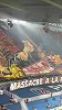 大巴黎巨型Tifo：面具壮汉手持电锯直劈巴萨队徽