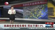铁路投资首先负增长 同比下滑2.5％