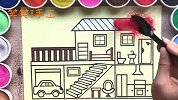 手工DIY沙画，二层楼房子卧室和浴室等，建一栋自己的房子吧