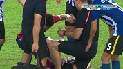 中甲-17赛季-比赛激烈火药味渐浓 双方外援同时被侵犯受伤倒地-花絮