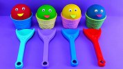 用铲子挖开彩色冰激凌桶，意外收获神秘蛋，里面藏着可爱的小黄人