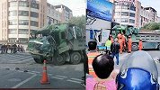 惊险瞬间曝光！浙江一辆大车撞向街边店铺 警方：无人员伤亡