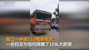 别人家的校友！中学110周年校庆 校友为母校捐赠10头猪