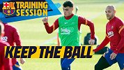 巴萨训练日记：梅西德容连线 8倍镜任意球训练！备战黑社会